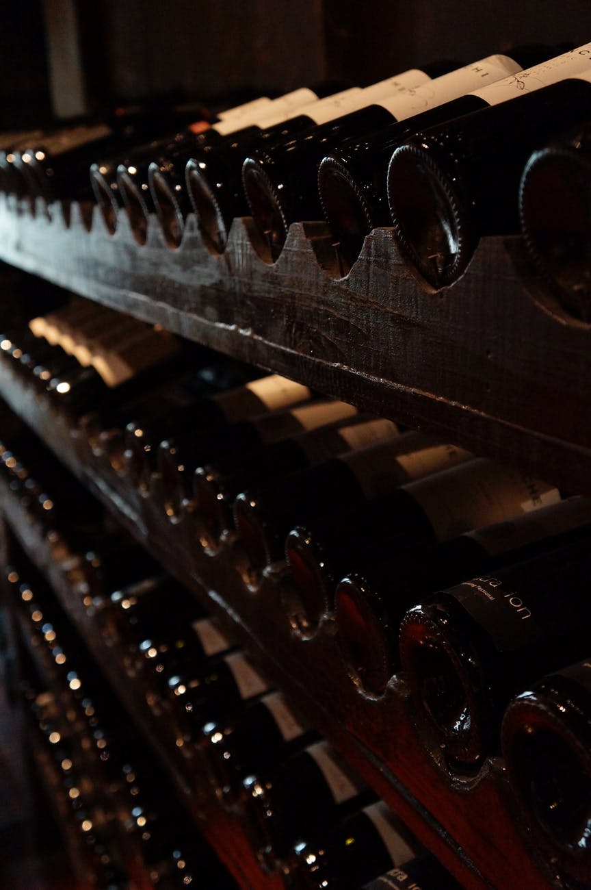 cellar with wine bottles